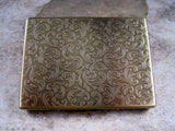 Handmade Antique Bronze Embossed Skull And Crossbone Cigarette Case