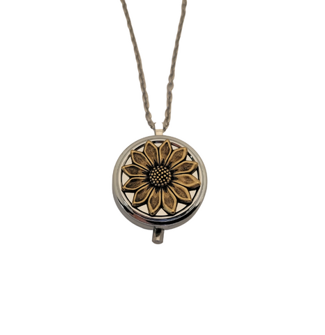 Handmade Sunflower Pill Box Necklace