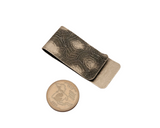 Handmade Oxidized Silver Spider Web Embossed Bat Money Clip