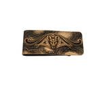 Oxidized Brass Spider Web Embossed Bat Money Clip