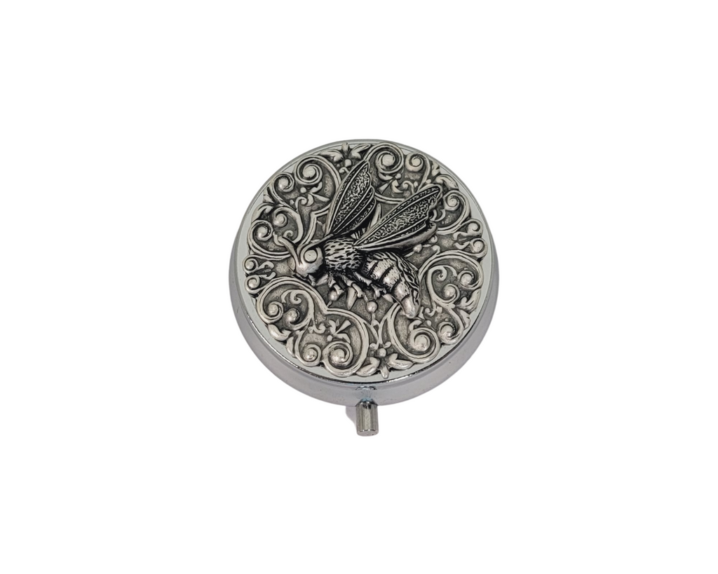 Handmade Silver Hornet Pill Box