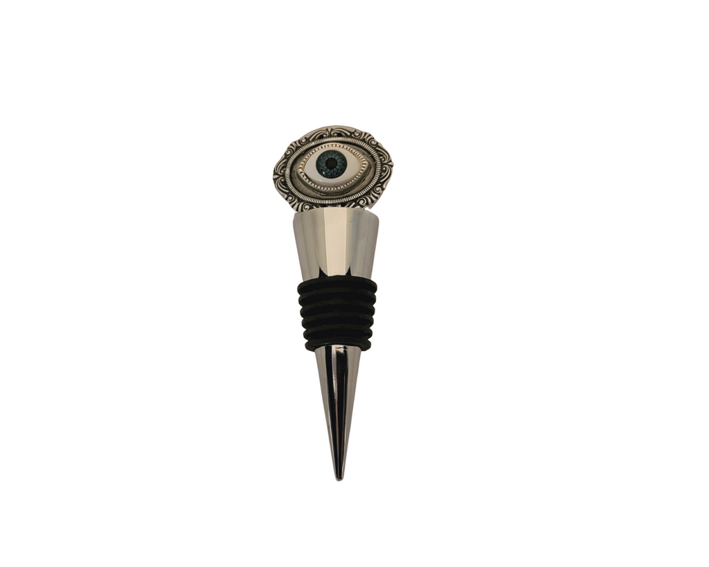 Handmade Oxidized Silver Eyeball Wine Bottle Stopper