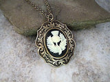 Handmade Scottish Thistle Cameo Necklace