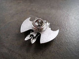 Handmade Steampunk Silver Bunny With Bat Wings Brooch Tie Tack