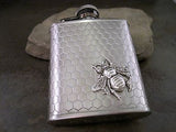 Handmade Small Steampunk Stainless Steel Bee Flask