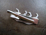Handmade Oxidized Silver Plated Brass Tiger Tie Bar