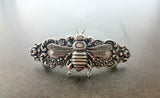 Handmade Silver Bee Hair Clip Barrette