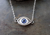 Handmade Silver Eyeball Necklace