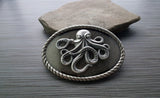 Handmade Antique Silver Octopus Belt Buckle
