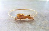 Handmade Gold Bunny Rabbit Bangle Bracelet