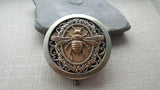 Handmade Victorian Bronze Bee Steampunk Compact Mirror