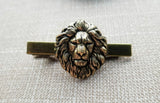 Handmade Oxidized Brass Steampunk Lion Tie Clip Tie Bar