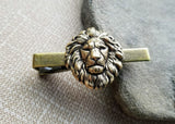 Handmade Oxidized Brass Steampunk Lion Tie Clip Tie Bar