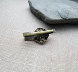 Handmade Oxidized Brass Steampunk Lion Tie Clip Tie Bar