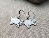 Handmade HIppo Hippopotamus Earrings