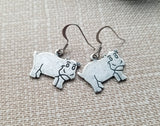 Handmade HIppo Hippopotamus Earrings
