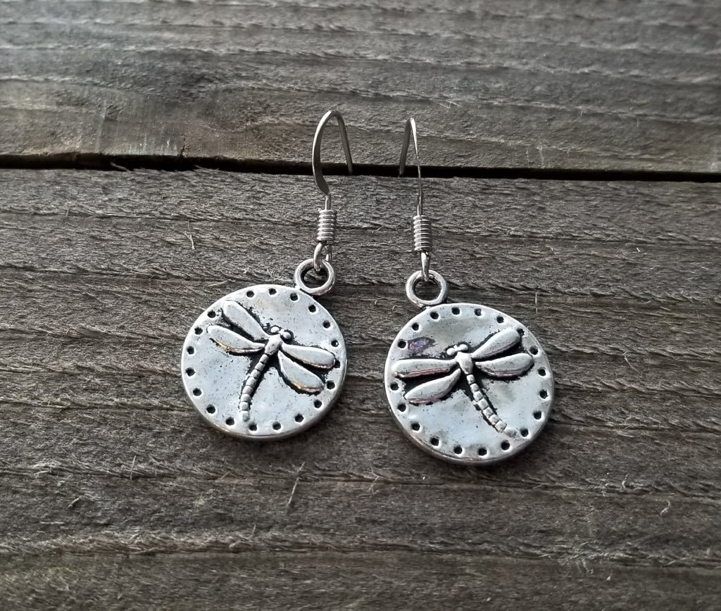 Handmade Silver Dragonfly Earrings