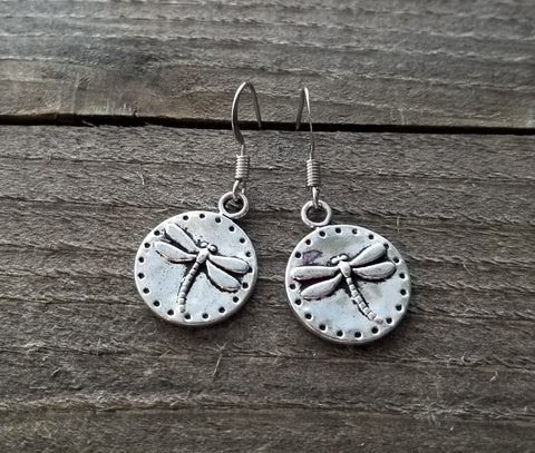 Handmade Silver Dragonfly Earrings