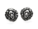 Handmade Oxidized Silver Plated Brass Lion Cuff Links