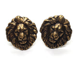 Handmade Oxidized Brass Lion Cuff Links