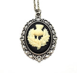 Handmade Silver Thistle Cameo Necklace