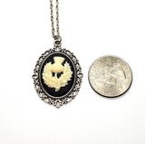 Handmade Silver Thistle Cameo Necklace