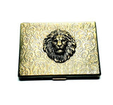 Handmade Antique Bronze Embossed Lion Cigarette Case