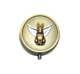 Handmade Bronze Angel Bunny Pill Box