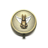 Handmade Bronze Angel Bunny Pill Box