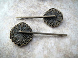 Handmade Antique Bronze Lion Brass Bobby Pins