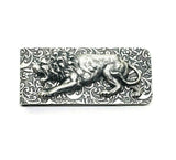 Handmade Oxidized Silver Embossed Brass Lion Money Clip