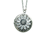 Handmade Oxidized Silver Sunflower Locket Necklace