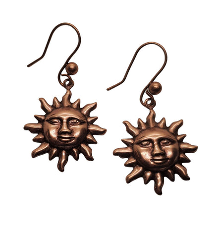 Handmade Oxidized Rose Gold Sunshine Earrings