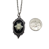Handmade Silver Bee Cameo Necklace