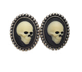 Handmade Silver Skull Cameo Cuff Links