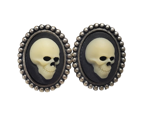 Handmade Silver Skull Cameo Cuff Links