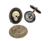 Handmade Silver Skull Cameo Cuff Links
