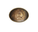 Handmade Oxidized Brass Indian Chief Belt Buckle