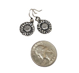 Handmade Antique Silver Sunflower Earrings