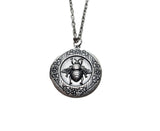 Handmade Oxidized Silver Bee Locket Necklace