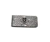 Handmade Oxidized Silver Skull And Crossbones Money Clip
