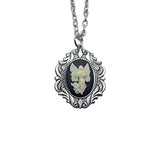 Handmade Oxidized Silver Elegant Angel Cameo Necklace
