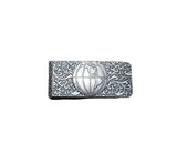 Handmade Oxidized Silver Globe Money Clip