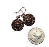 Handmade Oxidized Copper Celestial Sunshine Earrings