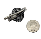 Handmade Oxidized Silver Lion Tie Clip