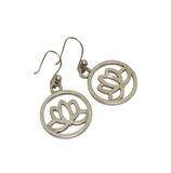 Handmade Antique Silver Lotus Earrings