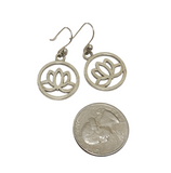 Handmade Antique Silver Lotus Earrings