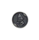 Handmade Antique Silver Praying Hands Lapel Pin Tie Tack