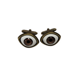 Handmade Bronze Brown Eyes Cuff Links
