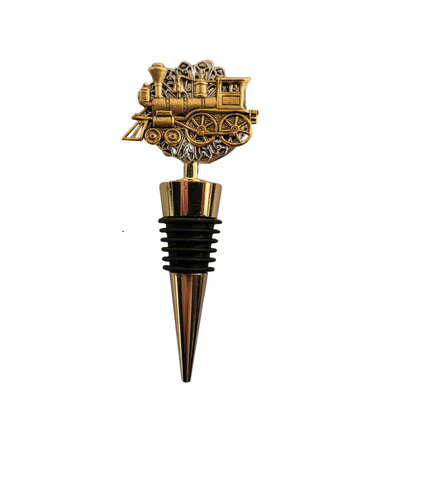 Handmade Golden Train Wine Bottle Stopper